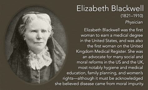 Elizabeth Blackwell18211910 Physician Elizabeth Blackwell Was The