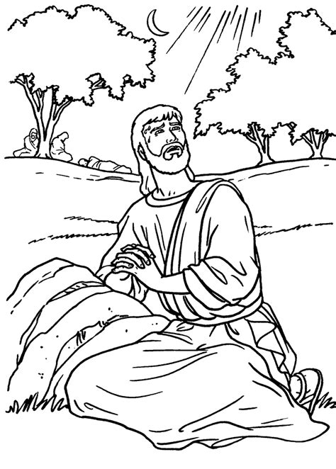 Jesus Praying Mountain Coloring Page Coloring Pages