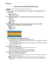 Caleb Chapman Biology Midterm Review Part Pdf Schwartz Honors