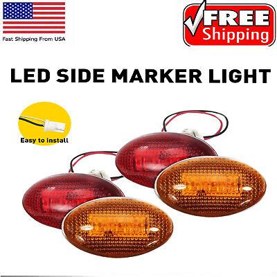 LED Fender Side Marker Lights For 99 10 Ford F350 F450 F550 Dually Bed