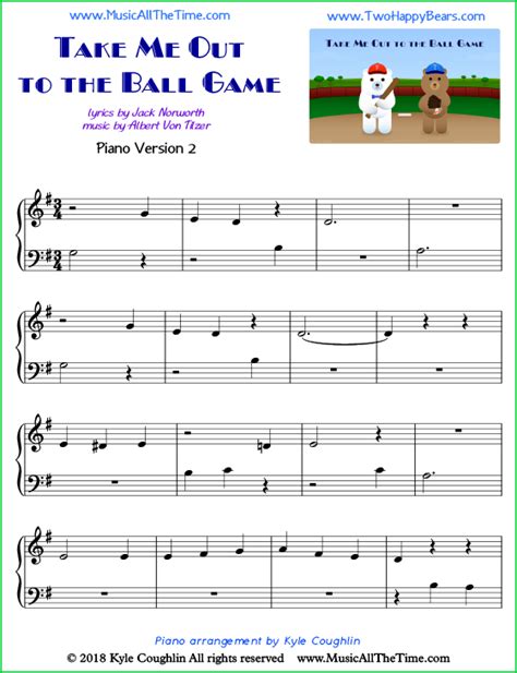 Take Me Out To The Ball Game Piano Sheet Music