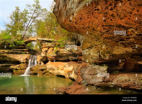 Upper Falls Old Mans Cave Hocking Hills State Park Logan Ohio Usa