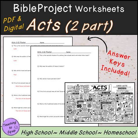 Book Of Acts Bible Study Activity Bundle Made By Teachers