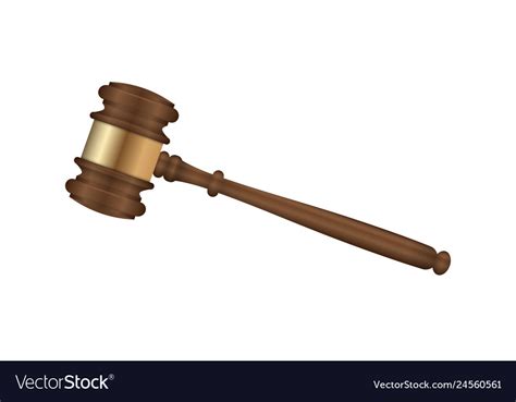 Realistic wooden judge gavel Royalty Free Vector Image