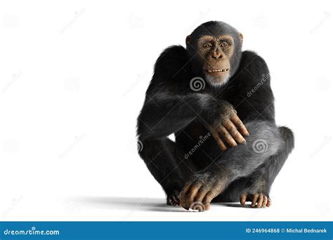 Chimpanzee Monkey Isolated On White Stock Photo Image Of Creature