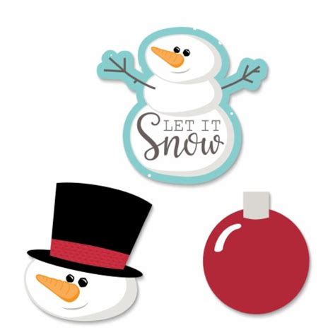 Big Dot Of Happiness Let It Snow Snowman Diy Shaped Holiday And