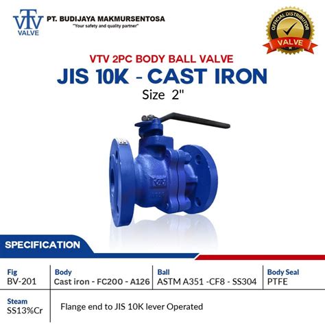 Vtv Ball Valve 2pc Body Jis 10k Cast Iron 2 Inch Bjmsonlinecom