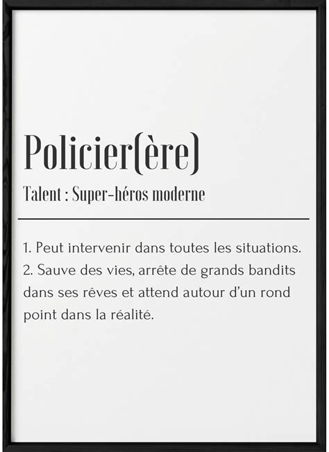 Affiche D Finition M Tier Policier Lafficherie Artofit