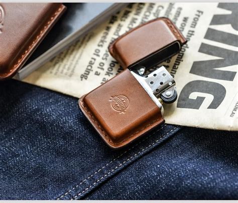 Cool Mens Leather Zippo Lighter Case Custom Zippo lighter Holder for ...