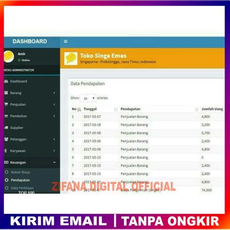 Jual Aplikasi Penjualan Point Of Sale Berbasis Web Zifana Digitall