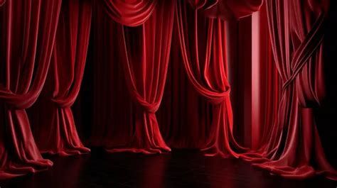 Red Theater Curtain Rendered In 3d For Immersive Experience Background