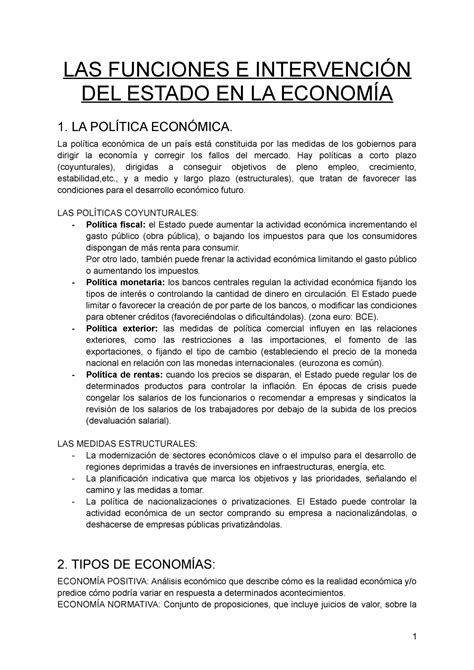 T9 Las Funciones Del Estado En La Economía Las Funciones E