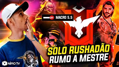 Ao Vivo Free Fire Rei Da Solo Rumo A Mestre Rushad O Macro Off