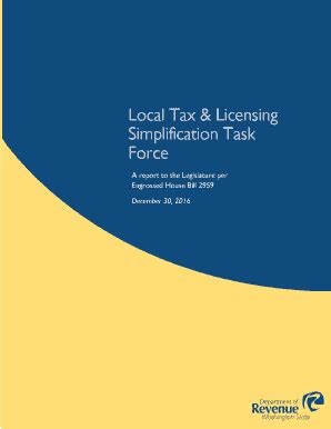 Fillable Online Dor Wa Local Tax Licensing Simplification Task Force