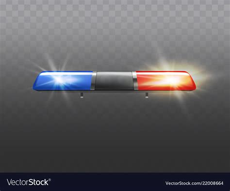 Realistic Red Blue Flashers For Police Car Vector Image