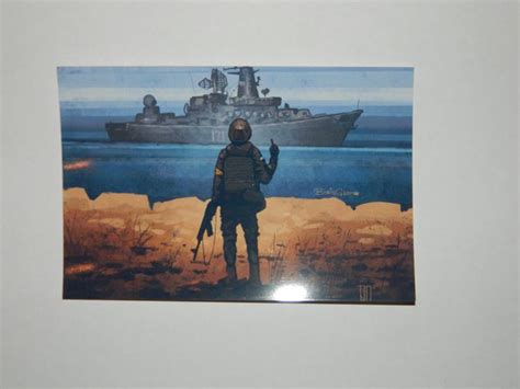 Открытка Русский военный корабль иди нахуй - 250 ₴, купить на ИЗИ ...