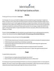 Psy Finalprojectguidelinesandrubric Pdf Psy Final Project