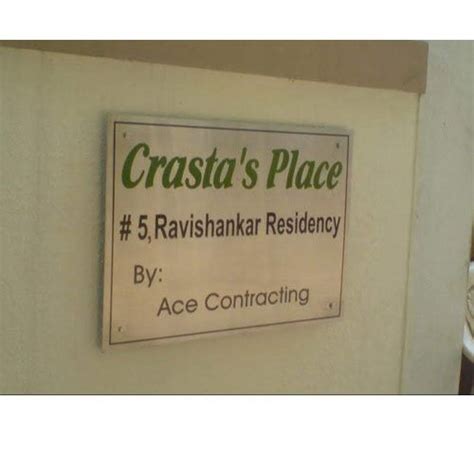 Rectangular Silver Stainless Steel Nameplate For Home Wall Mounted At