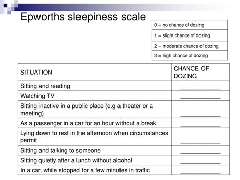 Printable Epworth Sleepiness Scale