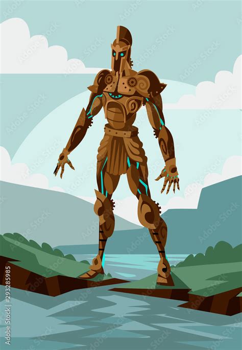 greek mythology talos giant bronze automate man Stock Vector | Adobe Stock