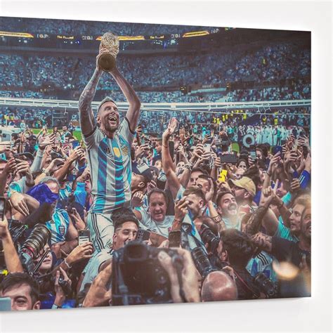 Lionel Messi World Cup 2022 Winning Photo Canvas Qtar Wall Decor