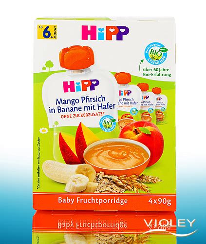 Hipp Baby Fruchtporridge Mango Pfirsich In Banane Mit Hafer X G