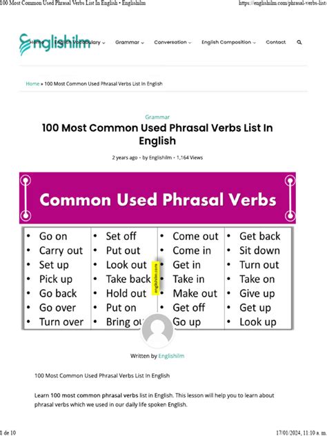 100 Phrasal Verbs Mas Comunes Pdf