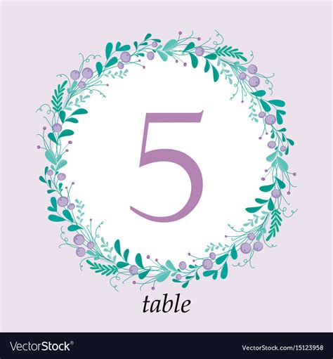 Cute wedding table number card template with hand Vector Image