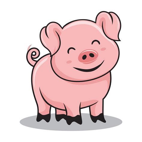 Pig Cartoon Cute Swine Illustration Vector Art At Vecteezy