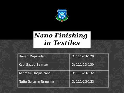 Pptx Nanotechnology In Textile Dokumen Tips