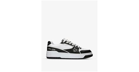 Naked Wolfe Nw 01 Logo Patch Leather Low Top Trainers In Black For Men