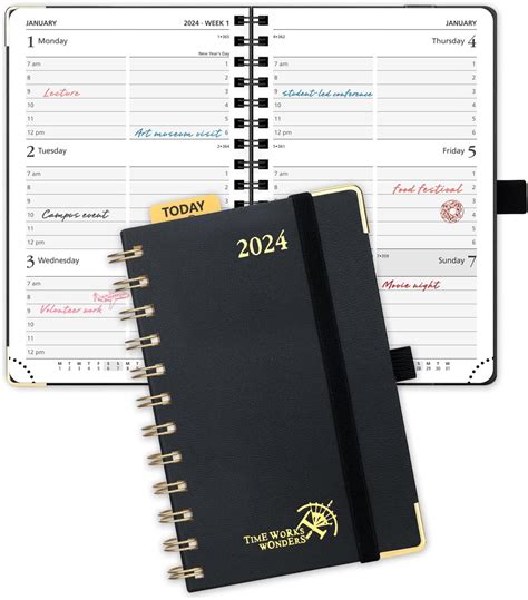 Poprun Agenda X Pulgadas Calendario De Bolsillo Semanal