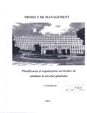 Fillable Online PROIECT DE MANAGEMENT Planificarea I Organizarea