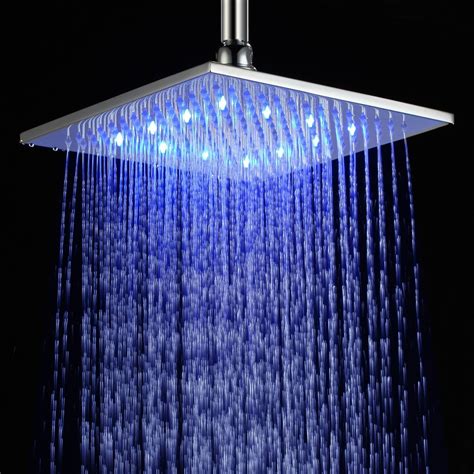 Luxury 10 Inch Modern Stylish Square Polished Chrome LED Rain Shower ...