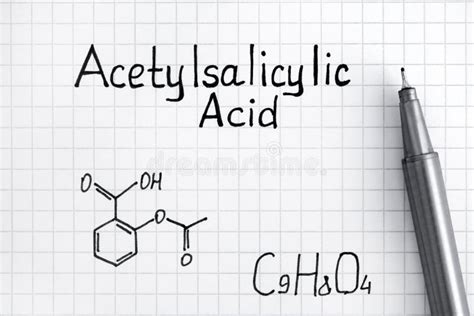 Chemical Formula of Acetylsalicylic Acid with Pen. Stock Image - Image of structure, formula ...