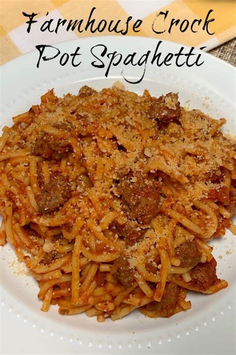 Easy Crock Pot Spaghetti Plowing Through Life