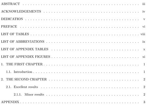 List Of Abbreviations In Table Of Contents TeX LaTeX Stack Exchange