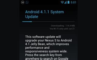 Jelly Bean OTA update voor Nexus S begonnen officiële download