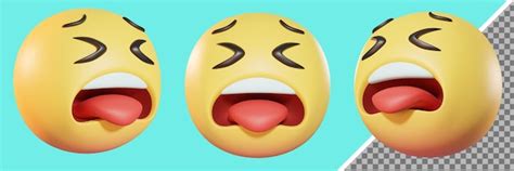 Visage Fatigué Emoji Rendu 3d Illustration 3d Psd Premium