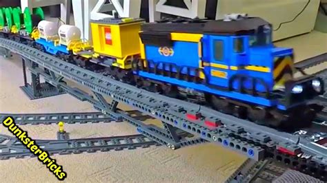 Modified Lego Blue Cargo Train Set 60052 Pulling Lots Of Cargo Up