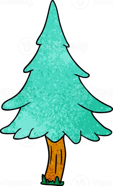 Hand Drawn Textured Cartoon Doodle Of Woodland Pine Trees 44963783 Png