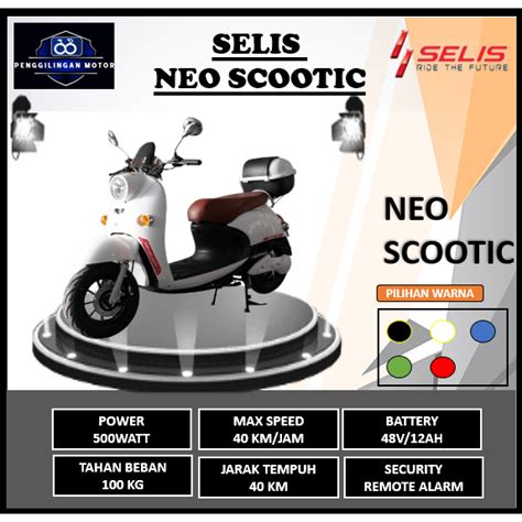 Jual Sepeda Listrik Selis Neo Scootic Garansi Resmi Shopee Indonesia