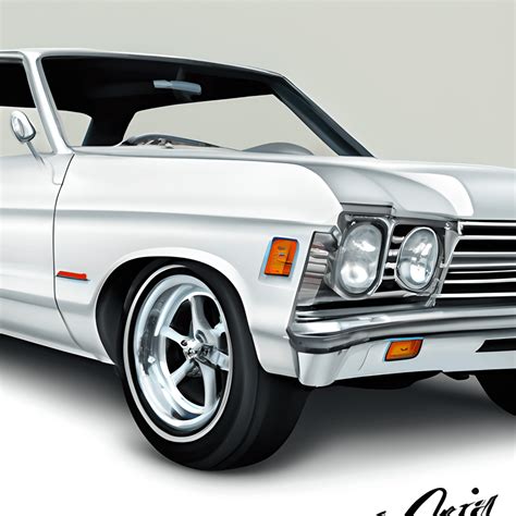 White Chevy Nova Hyper Realistic Graphic · Creative Fabrica