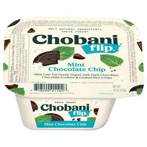 Chobani Flip Low Fat Mint Chocolate Chip Greek Yogurt Shop Yogurt At