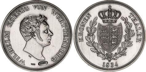 1 Kronenthaler William I Kingdom of Württemberg Numista