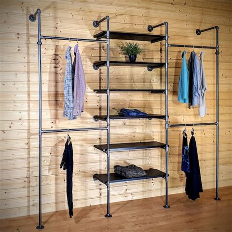 Coat Hangers Diwhy Industrial Pipe Clothing Rack Pine Wood Shelving