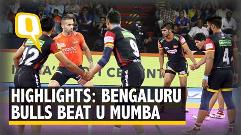 VIVO Pro Kabaddi Bengaluru Bulls Sneak A 30 26 Win Over U Mumba The