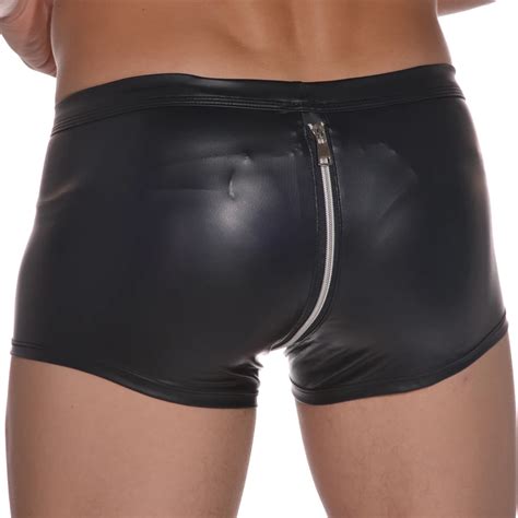 Boxer Sexy Men Boxers Pu Leather Male Shorts Underpants Slip Gay Penis