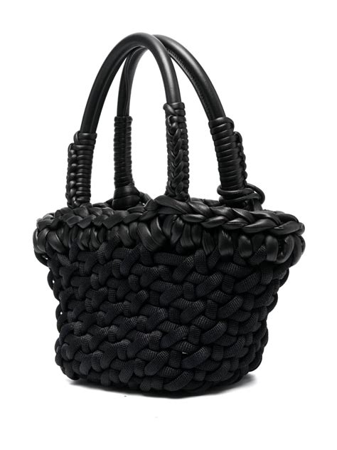 Alanui Icon Small Raffia Tote Bag Black Farfetch