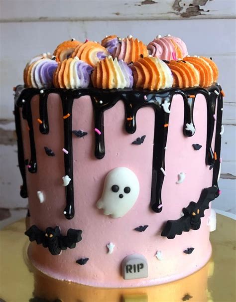 100 Cute Halloween Cake Ideas Pink Cake With Chocolate Drips